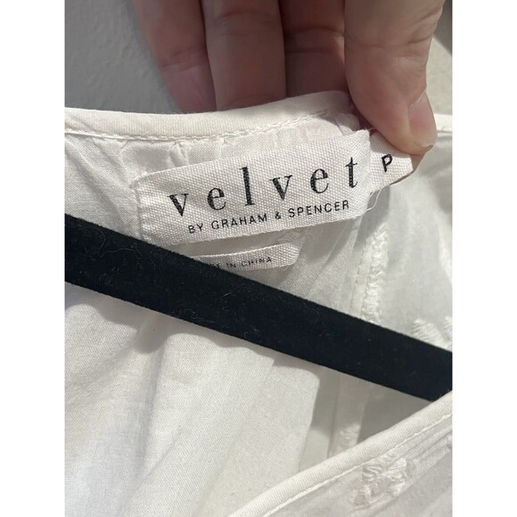 Velvet by Graham & Spencer Dress Women’s Small Carol Eyelet Embroidered Voille - Picture 5 of 9